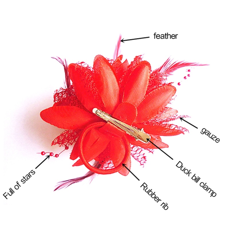 Ppy Hoa Lông Vũ Kẹp Tóc Fascinator Cô Dâu Băng Đô Quấn Tóc Cưới Phụ Kiện Tóc