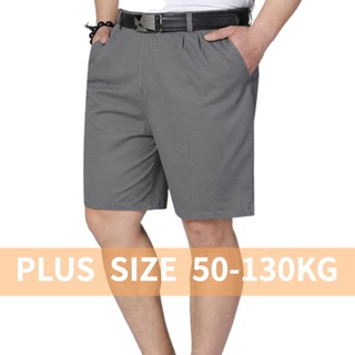 [Plus Size] Quần Short Nam Oversize Vải Cotton Rơm Mỏng Màu Đen