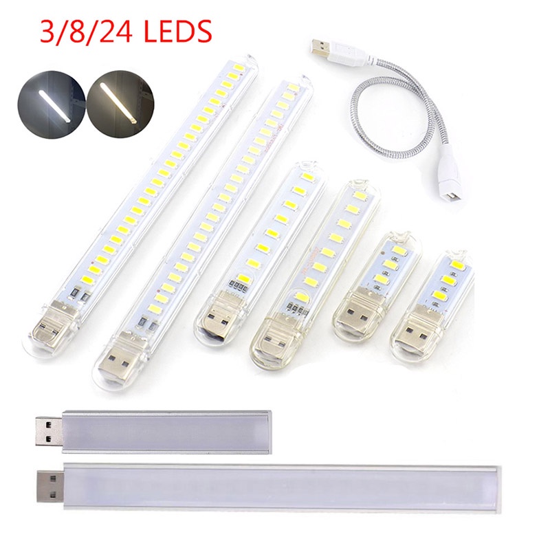 Đèn Pin mini 3 / 8 / 24 led 5v dc Ánh Sáng Trắng Ấm Có Cổng Sạc usb ...