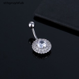 Khuyên Rốn Bằng Thép Không Gỉ Hình Hoa Đính Đá Zircon Quyến Rũ