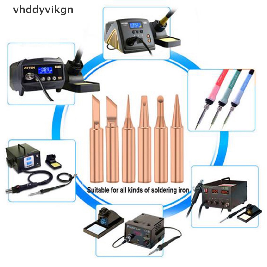 Set 5 / 6 Đầu Hàn 900M-T Bằng Đồng Nguyên Chất Không Chì
 Vn