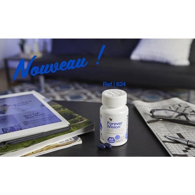 Viên Uống Bổ Mắt #624Flp Lô Hội. Forever iVision. Hỗ Trợ Thị Lực Khỏe Mạnh, Bảo Vệ Mắt. 60 Viên
