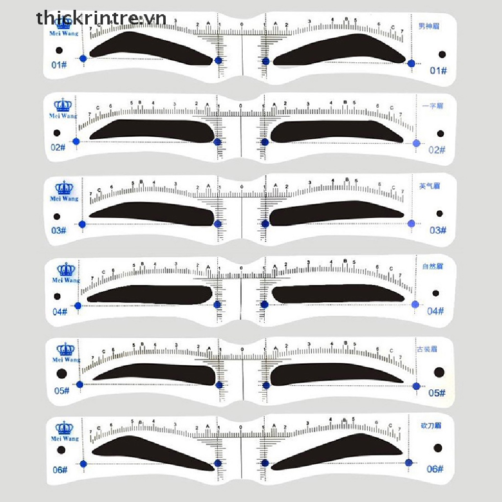 Set 12 Khuôn Kẻ Định Hình Lông Mày Tiện Dụng Chất Lượng Cao