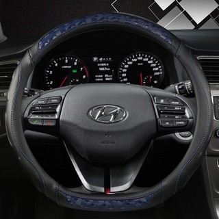 D Shape Bọc Vô Lăng Ô Tô Sợi Carbon Da Cho Xe Hyundai Sonata 9 2015 2016 2017 (3-Spoke) Elantra 4 Sport 2015 - 2019