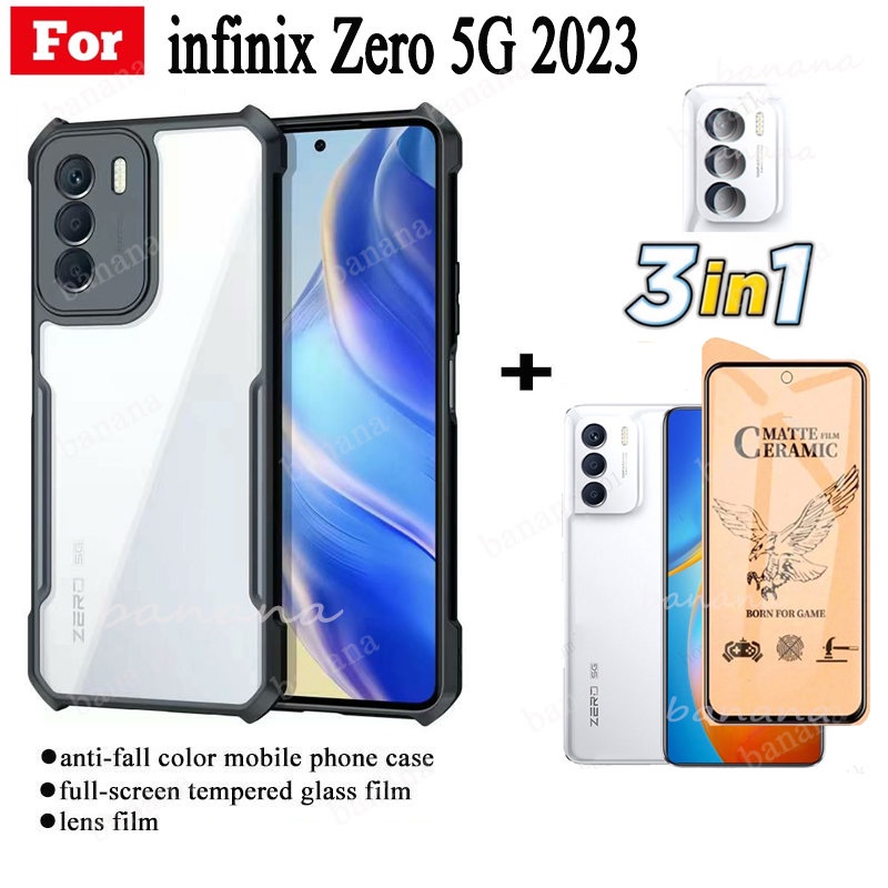 Ốp điện thoại chống sốc 3 trong 1 infinix Zero 5g 2023 cho phim mờ gốm Zero 20 + Phim ống kính máy ảnh