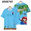 YB1 Super Mario Bros Áo Thun Anime Unisex Tay Ngắn Áo Trẻ Em Người Lớn Đồ Họa Tee 3D Áo Sơ Mi Plus Kích Thước BY1