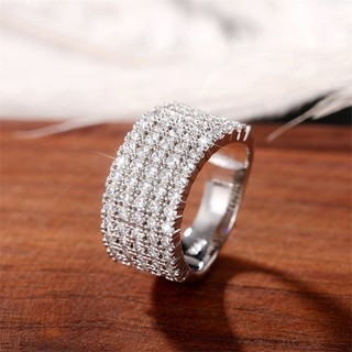 Nhẫn Mạ Bạc 925 Đính Đá Zircon Đơn Giản Thời Trang