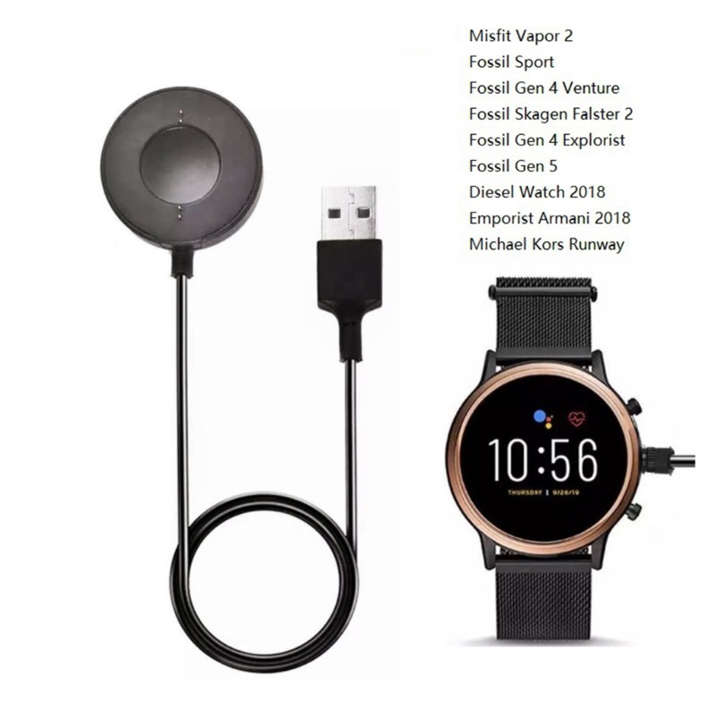 WU 1 Gói Sạc Cho Đồng Hồ Thông Minh Fossil Gen 6 4 5 Cáp Sạc USB Từ Tính