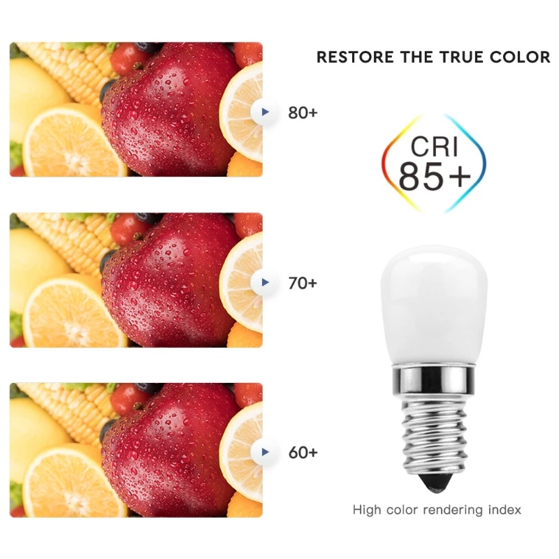 Đèn LED Mini 2W Ánh Sáng Trắng Ấm / Ấm Thay Thế Cho Tủ Lạnh E12 220V SMD
