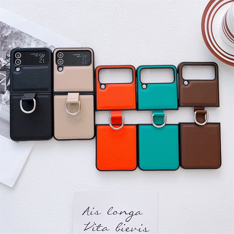 Ốp Điện Thoại Da Viền Kim Loại Mạ Điện Chống Sốc Chống Rơi Cho Samsung Galaxy Z Flip 4 Z Flip 3 Z Flip 4 3
