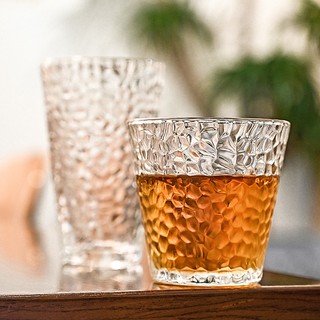 Bộ 6 Ly thủy tinh vân nhám phong cách Nhật Bản, Cốc chịu nhiệt dùng uống trà, nước ép, soda 310ml