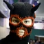 Mya Devil Horns Beanie Mũ Đan Halloween Ấm Áp Mùa Đông Mũ Sewed Miệng Sẹo Thiết Kế