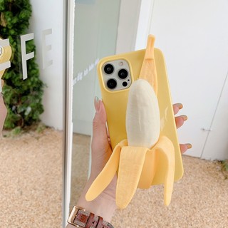 Ốp Điện Thoại Silicon Mềm Hình Quả Chuối 3D Vui Nhộn Cho iPhone 14 13 12 11 Pro Max 6 6S 7 8 Plus X XS Max XR SE 2020 5 5S