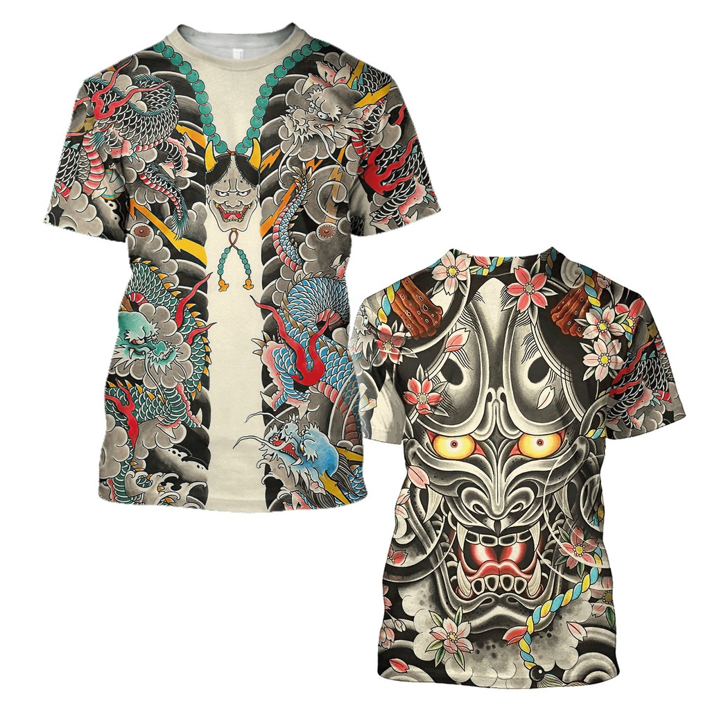 Áo Thun Tay Ngắn Thoáng Khí In Hình samurai oni mask 3D Thời Trang Mùa Hè 2023 Cho Nam Và Nữ