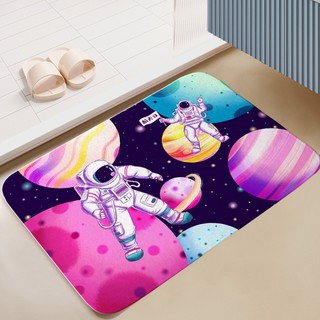 Thảm Cửa Ngoài Không Gian Galaxy Vũ Trụ Phi Hành Gia Hành Tinh Phòng Ngủ Văn Phòng Trang Trí Nhà Cửa Thảm Sàn Chống Trơn Trượt (60x40CM)