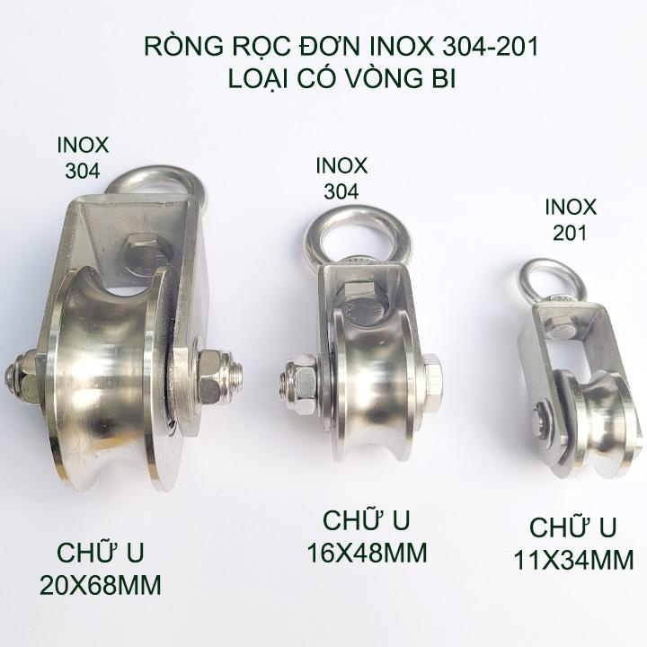 Ròng rọc đơn inox 304-201 không gỉ, có vòng bi với nhiều kích cỡ cho ...