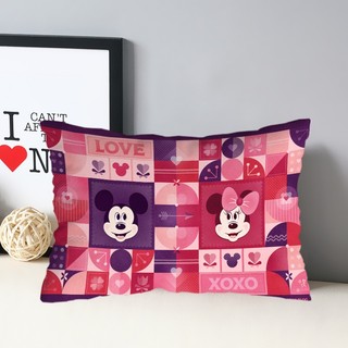 Vỏ gối in hình Mickey & Minnie một mặt, chất liệu polyester, hình chữ nhật, vỏ gối hoạt hình Disney, trang trí phòng ngủ/sofa (không lõi gối)