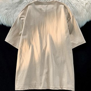 Áo thun cotton tay ngắn dáng suông in họa tiết dễ phối đồ phong cách Hàn Quốc thời trang cho nữ