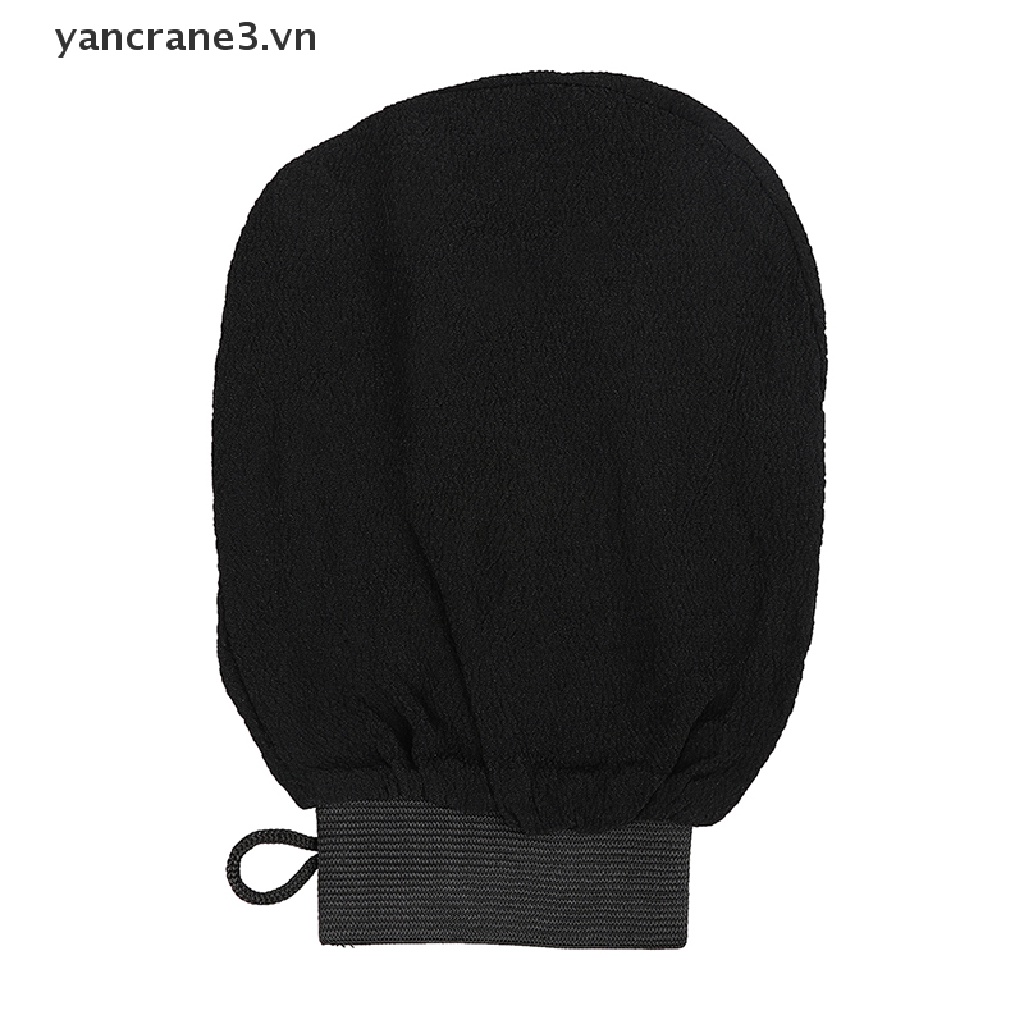 {YAN3} Găng tay chà Hammam Ma-rốc màu đen, Găng tay lột da, Găng tay đi tắm tẩy tế bào chết {yancrane3.vn}