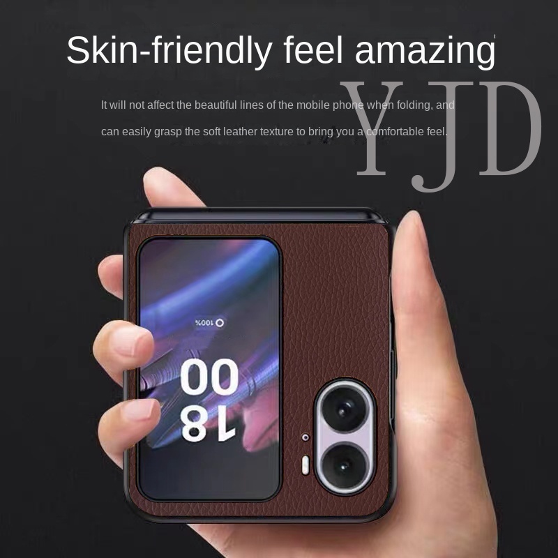 Ốp Điện Thoại Da Siêu Mỏng Màu Trơn Chống Sốc Cho OPPO Find N2 Flip 5G
