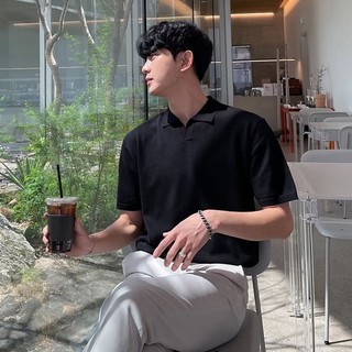 Hàn Quốc Dongdaemun Zhudi Áo Polo Nhật Bản Công Sở Thường Ngày Màu Trơn Đơn Giản Áo Sơ Mi POLO Ánh Sáng Thường Ngày Phong Cách Trưởng Thành Ve Áo Top