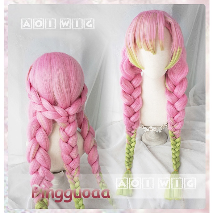AOI Demon Slayer Kimetsu no Yaiba Kanroji Mitsuri Cosplay Wig 100cm