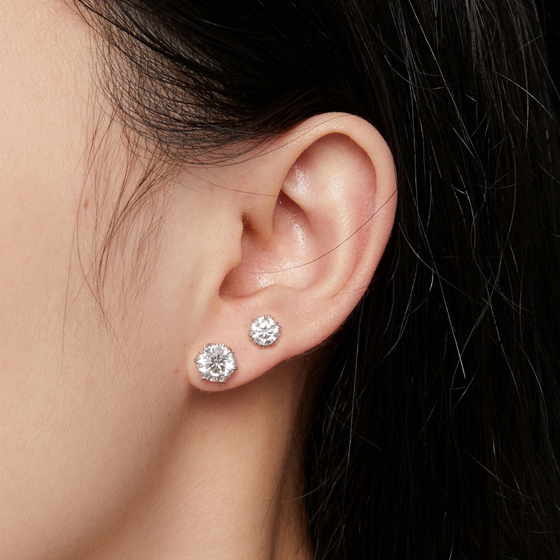Bamoer Bông Tai Hình Móng Vuốt s925 0.5ct Và 1ct six mse020
