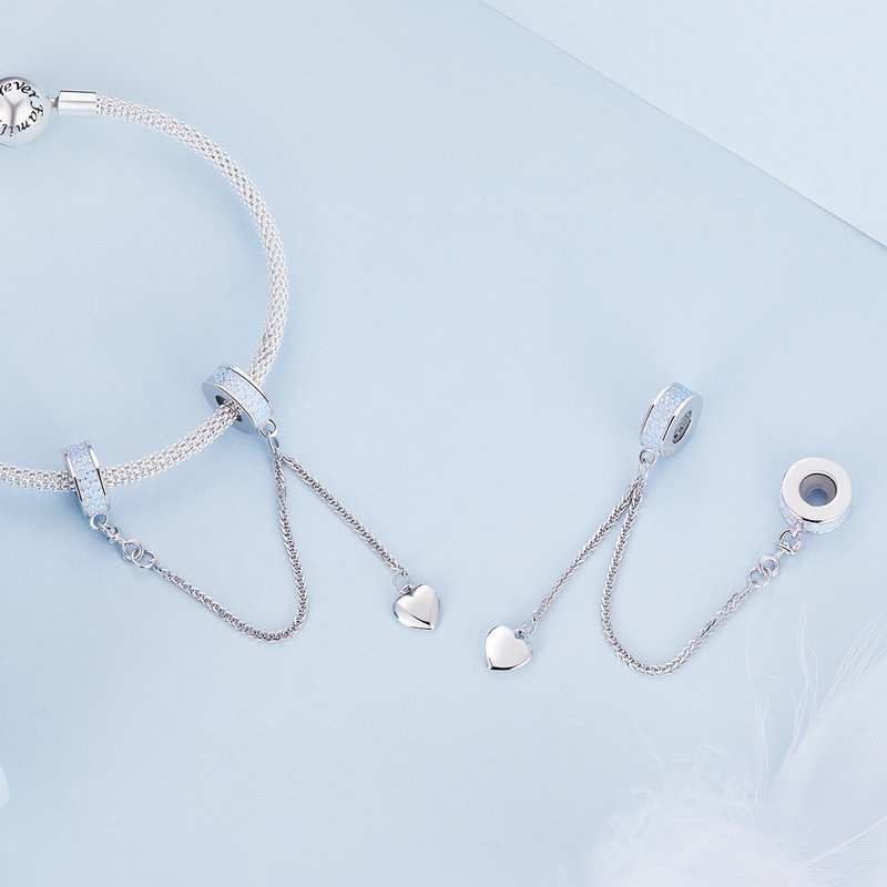 BAMOER Mặt Dây Chuyền Bạc 925 Hình Vương Miện Và Trái Tim Sang Trọng