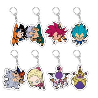 Móc Khóa Hai Mặt Bằng Acrylic Trong Suốt Họa Tiết Hoạt Hình Dragon Ball Goku