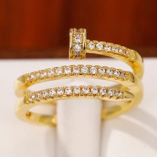 Nhẫn Mạ Bạc 925 Đính Đá Zircon Đơn Giản Thời Trang Cho Nữ