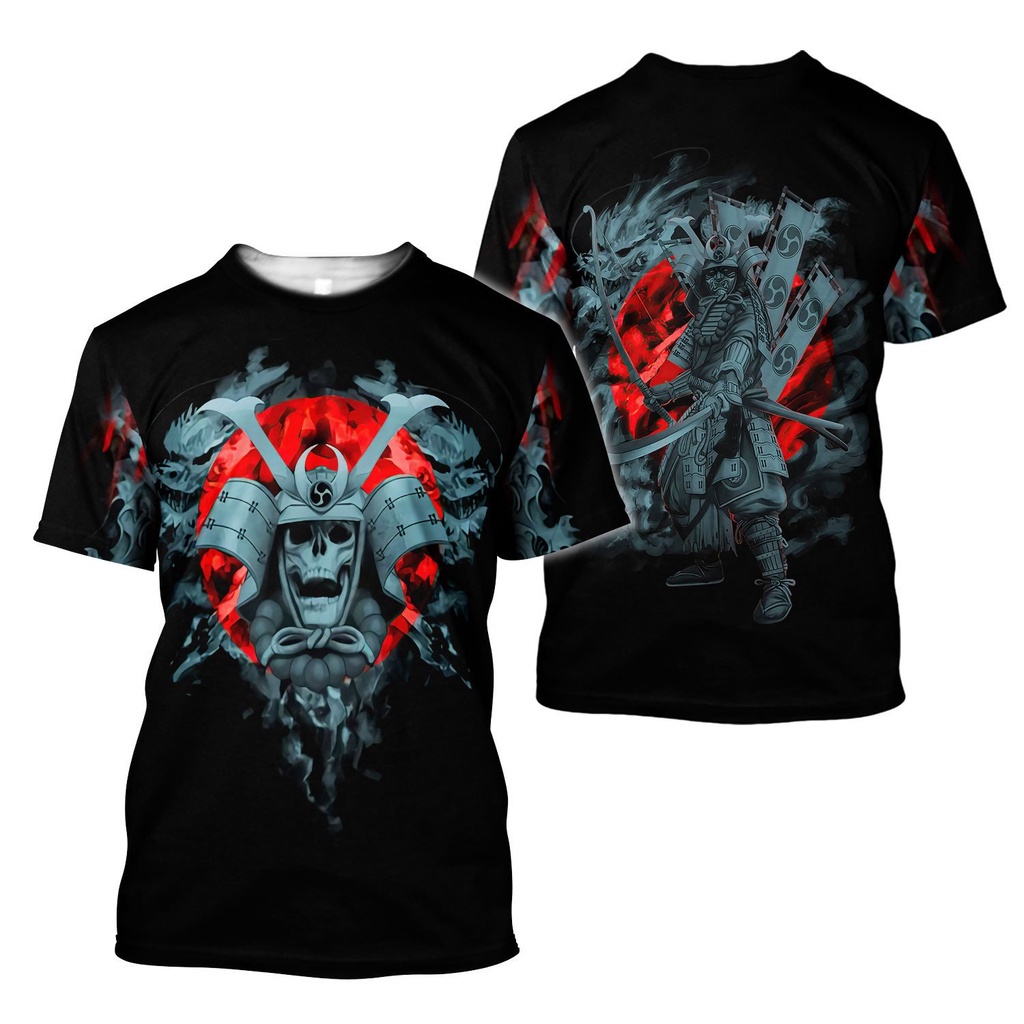 Áo Thun Tay Ngắn Thoáng Khí In Hình samurai oni mask 3D Thời Trang Mùa Hè 2023 Cho Nam Và Nữ