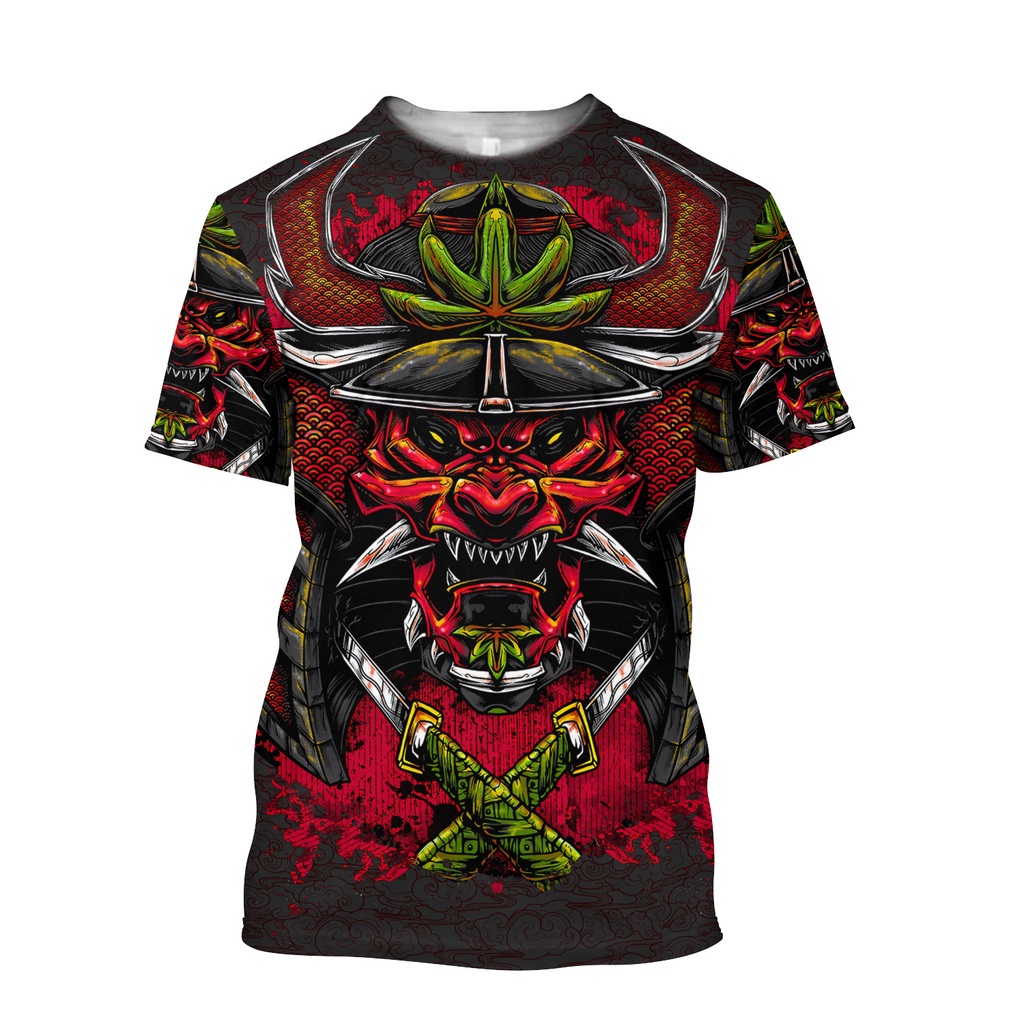 Áo Thun Tay Ngắn In Hình Samurai Xăm Hình 3D Thời Trang Mùa Hè 2023 Phong Cách Harajuku Cho Nam Và Nữ TX-4