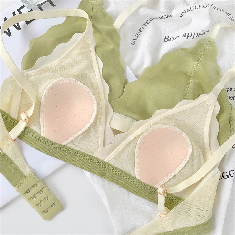 Áo Lót Nâng Ngực Không Gọng Không Đường May Siêu Mỏng Thoải Mái Thiết Kế Tai Thỏ Size 32-38AB Dành Cho Nữ