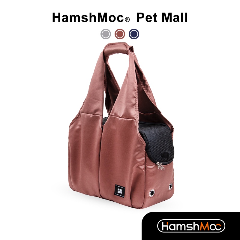 HamshMoc Du Lịch Thú Cưng Sling Carrier Lưới Thoáng Khí Mèo Sling Túi Đeo Vai Hand Free Hãng Hàng Không Được Phê Duyệt Với Dây An Toàn Dây Kéo Cho Mèo Con