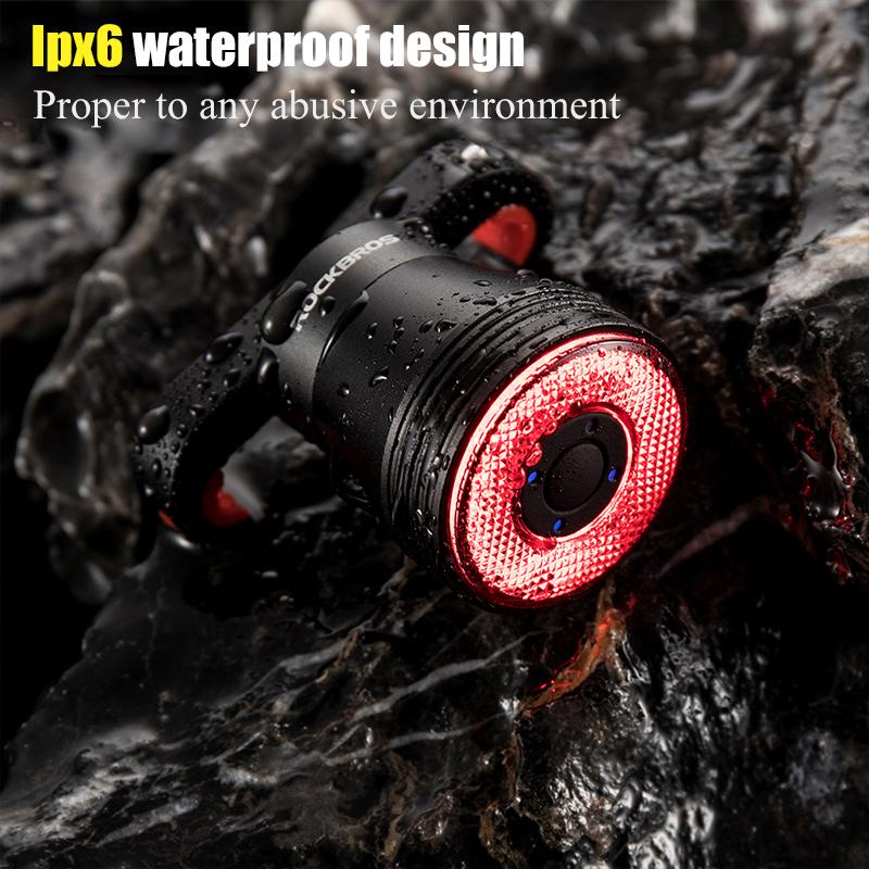 ROCKBROS Đèn LED Phanh Thông Minh Chống Nước IPx6 Gắn Đuôi Xe Đạp Leo Núi Q5