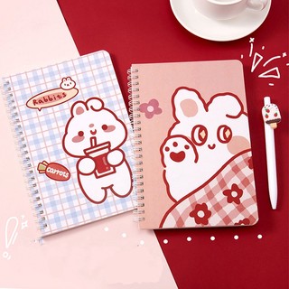 Sổ Tay Khổ A5 Bìa Mềm Dày Dặn Họa Tiết Hoạt Hình Dễ Thương Bảo Vệ Mắt Ngang