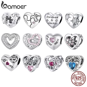 Bamoer Bạc 925 Mặt Dây Chuyền Tình Yêu Hạt Hình Trái Tim Phụ Kiện Quà Tặng Thời Trang Cho Nữ SCC1301