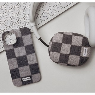 Checkerboard pattern matt / glossy case (17 types) compatible for airpods max / pink blue korea black white knit printed