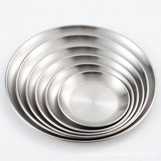 Khay Đựng Đồ Ăn Chất Lượng Cao,Dĩa (Đĩa) Tròn Inox Đựng Thức Ăn,Trang Trí Trưng Bày Sang Trọng phong cách Hàn Quốc