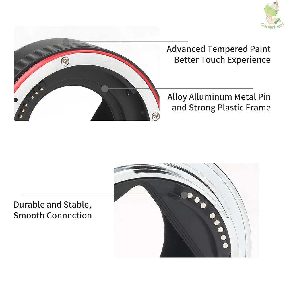SHOOT XT-364 Auto Focus AF Macro Extension Tube Adapter Ring Set 13mm 21m 31mm Replacement for  EF/E
