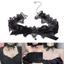 BTF Đen Ren Nơ Choker Vòng Cổ Thời Trang Cổ Vòng Cổ Vintage Mềm Ren Cổ Cahin Ruy Băng Dây Chuyền Trang Sức