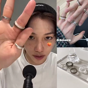 Nhẫn Nhựa Resin Họa Tiết Hình Học Vintage KPOP Stray Kids Hyunjin Felix Thời Trang Hàn Quốc 2023 Cho Cặp Đôi