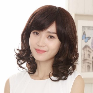 Bộ Tóc Giả Nguyên Đầu Trung Niên Xoăn Lỡ Mái Chéo TN07 HaminStore
