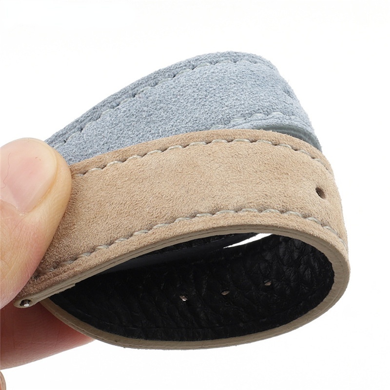 Dây Da Bò Thật 18 20 22 24mm Phối Lông Mềm Tháo Gỡ Nhanh Phong Cách Vintage