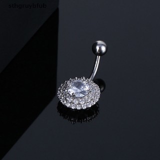 Khuyên Rốn Bằng Thép Không Gỉ Hình Hoa Đính Đá Zircon Quyến Rũ