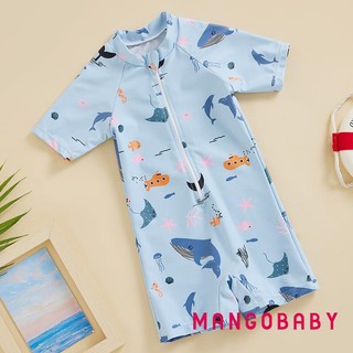 Mg-cute Bé Trai Đồ Bơi Hoạt Hình In Hình Cá Mập Tập Đi Bộ Đồ Tắm Trẻ Em Đồ Bơi Tay Ngắn Bộ Đồ Bơi