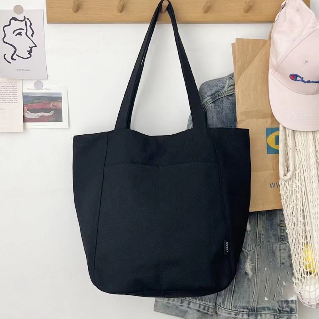 Túi vải canvas sức chứa lớn, thời trang mới cho học sinh, đeo vai đơn, kiểu tote
