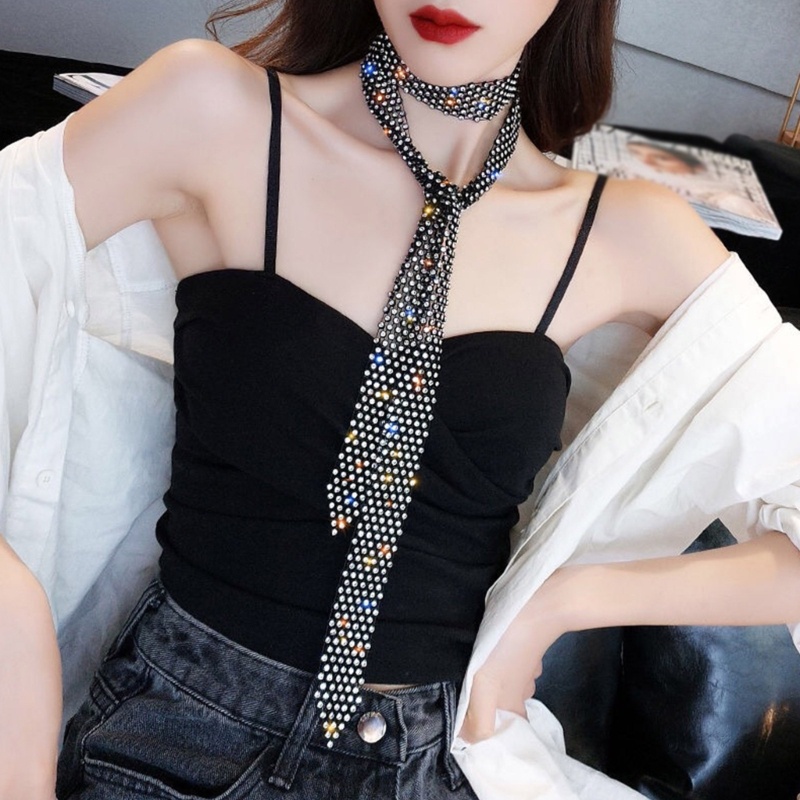 Vic Châu Âu Mỹ Khăn Cổ Khăn Đính Kim Cương Giả Vòng Cổ Váy Cưới Phù Hợp Với Xương Đòn Dây Xích Cổ Đơn Giản