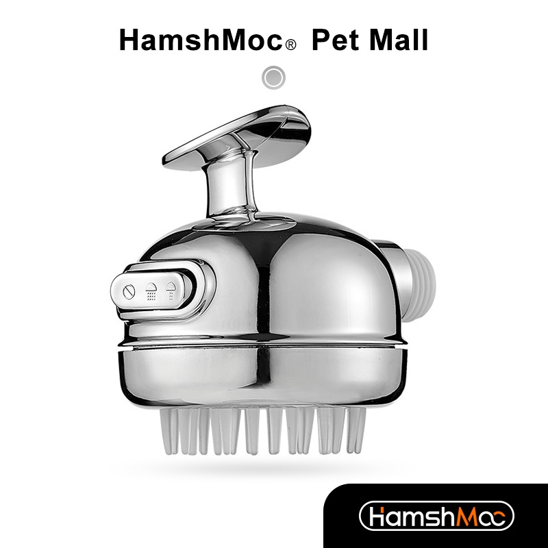 HamshMoc Cao Áp Cho Thú Cưng Đầu Tắm Cực Dài Cho Mèo Chống Tắc Với Massage Cầm Tay Bàn Chải Mềm 2 Chế Độ Cho Chó Mèo Thú Cưng