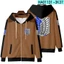 SY3 Anime Tấn Công Titan Áo Dài Tay Top Unisex Dây Kéo Cosplay Eren Wings of Liberty 3D Áo Khoác Ngoài